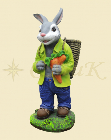 Фигурка для сада Кролик с корзиной